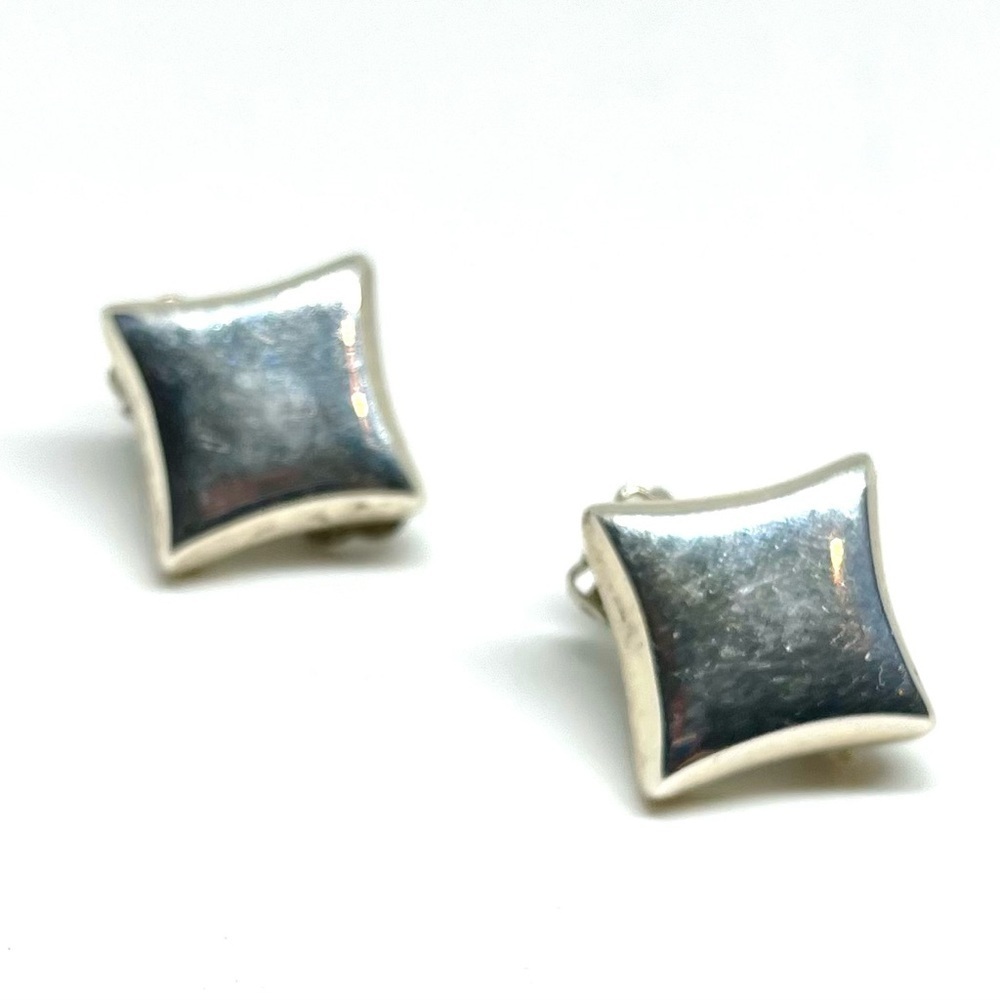Vintage 925 Square Clip on Earrings